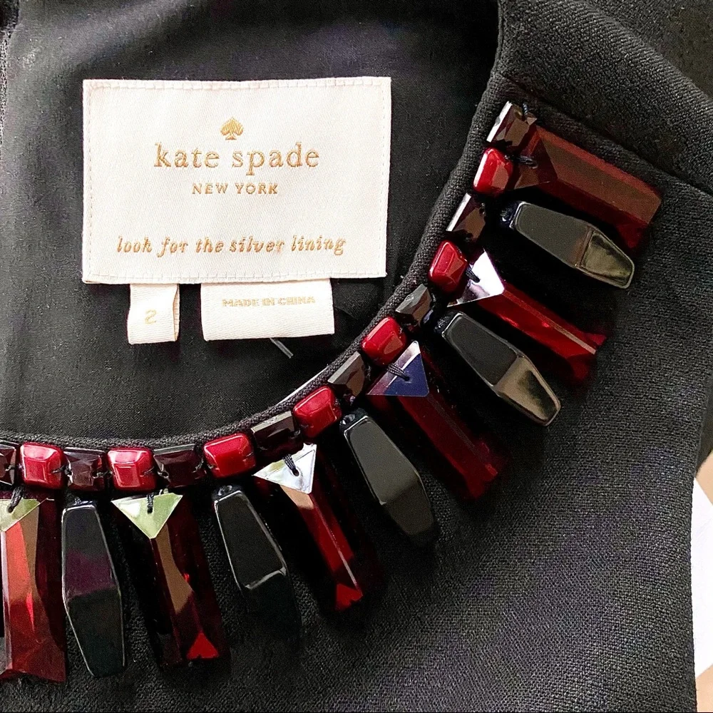KATE SPADE ♠️ 2. ♥️PERFECT, CLASSY LBD ! JEWELED NECKLINE💎— BRAND NEW! GORGEOUS - Picture 3 of 13